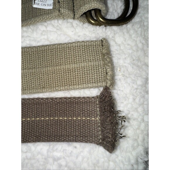 Men's Olive Cotton Belt W Buckle Metal Size 36 & 38 - Picture 2 of 4